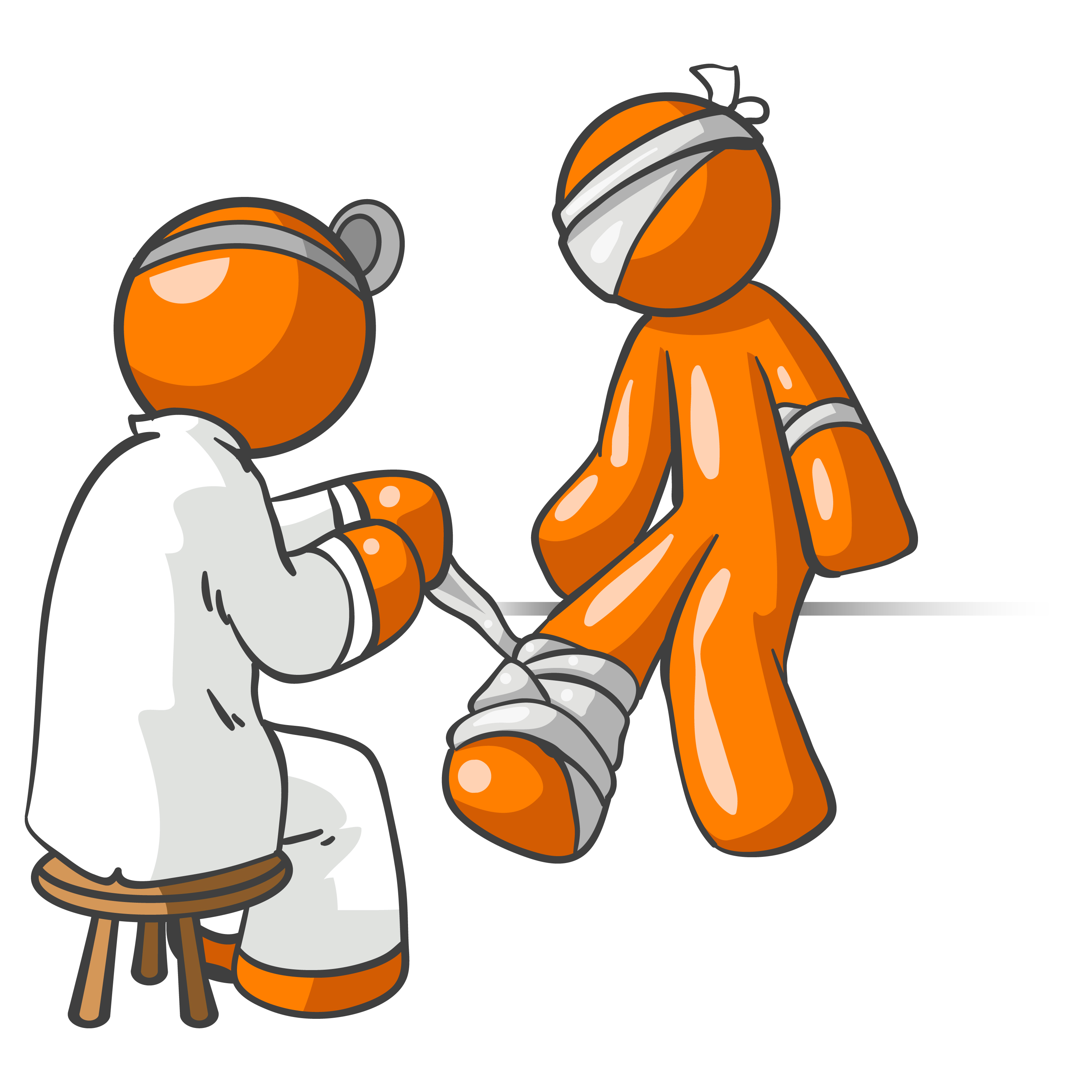 Illustration of a doctor helping a patient